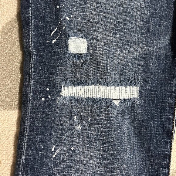 Cabi Exposed BUTTON FLY Distressed Straight Leg Jeans Women's Size 8 - Picture 5 of 14